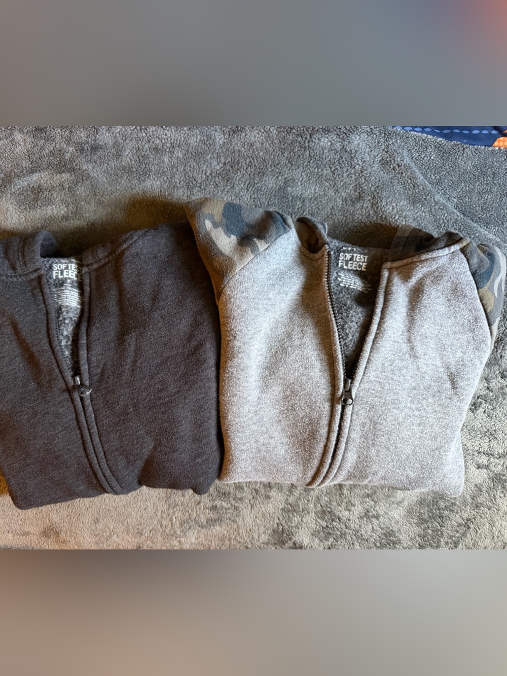 2 boys Jumping Bean Size 7 zip up hoodies